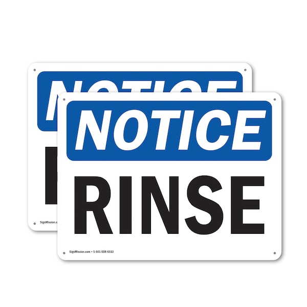 Signmission Rinse, 14 in W x Rectangle, Plastic OS-2PACK-NS-P-1014-L-18109 - main
